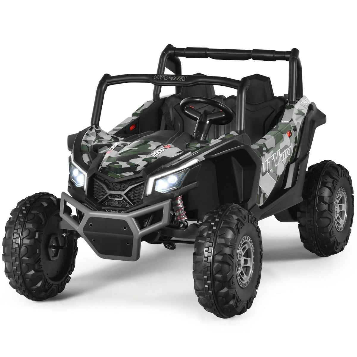 12V Electric Car With Music Remote Control and 2 Seats for Kids-Black