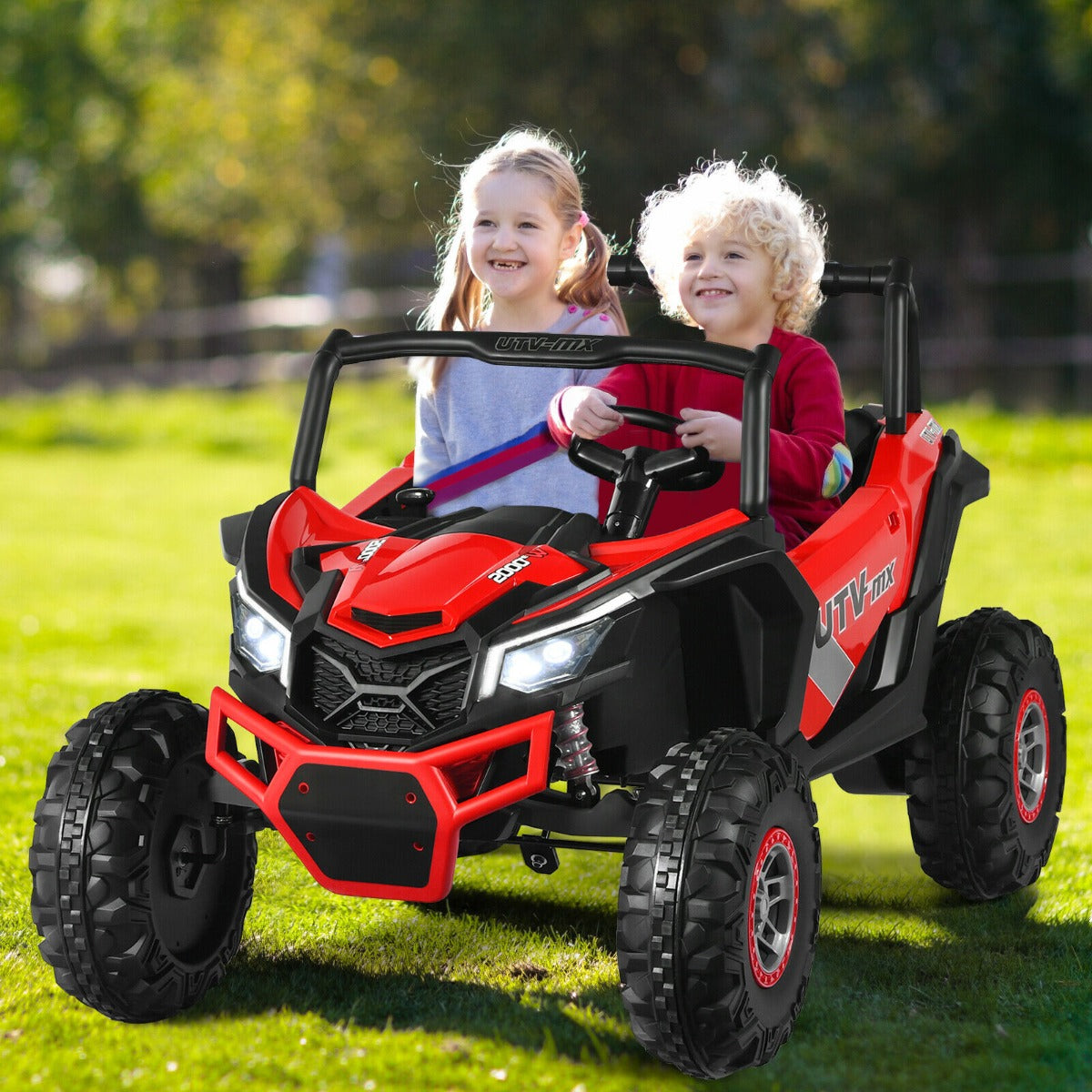 12V Electric Car With Music Remote Control and 2 Seats for Kids-Black