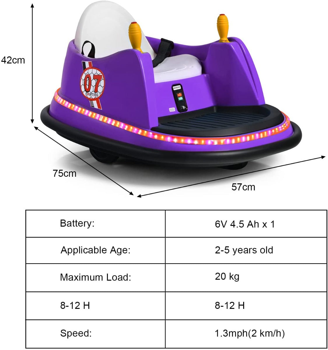 Kids Ride-On Bumper Car with Colorful Flashing Lights and Music-Green