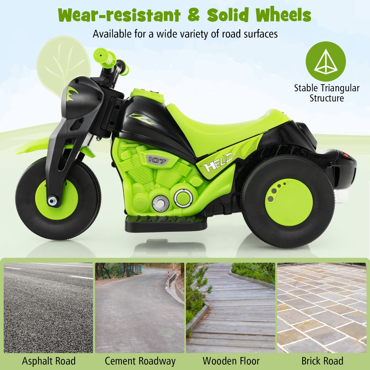 6V Electric Kid Ride on Motorcycle with Bubble Maker-Beige