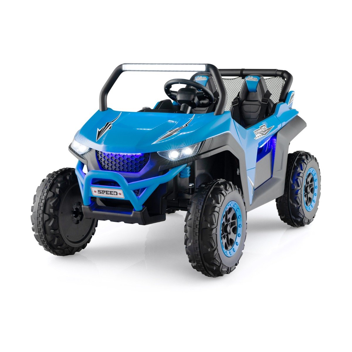 12V Electric Truck Car with Remote Controland Battery Powered UTV-Black