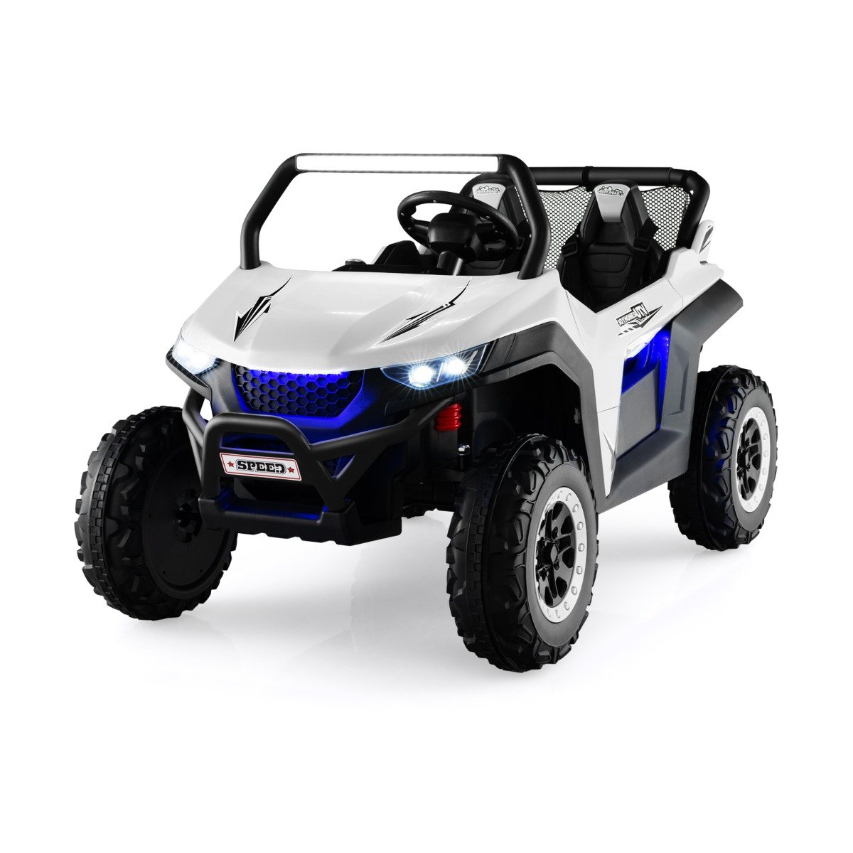 12V Electric Truck Car with Remote Controland Battery Powered UTV-Black