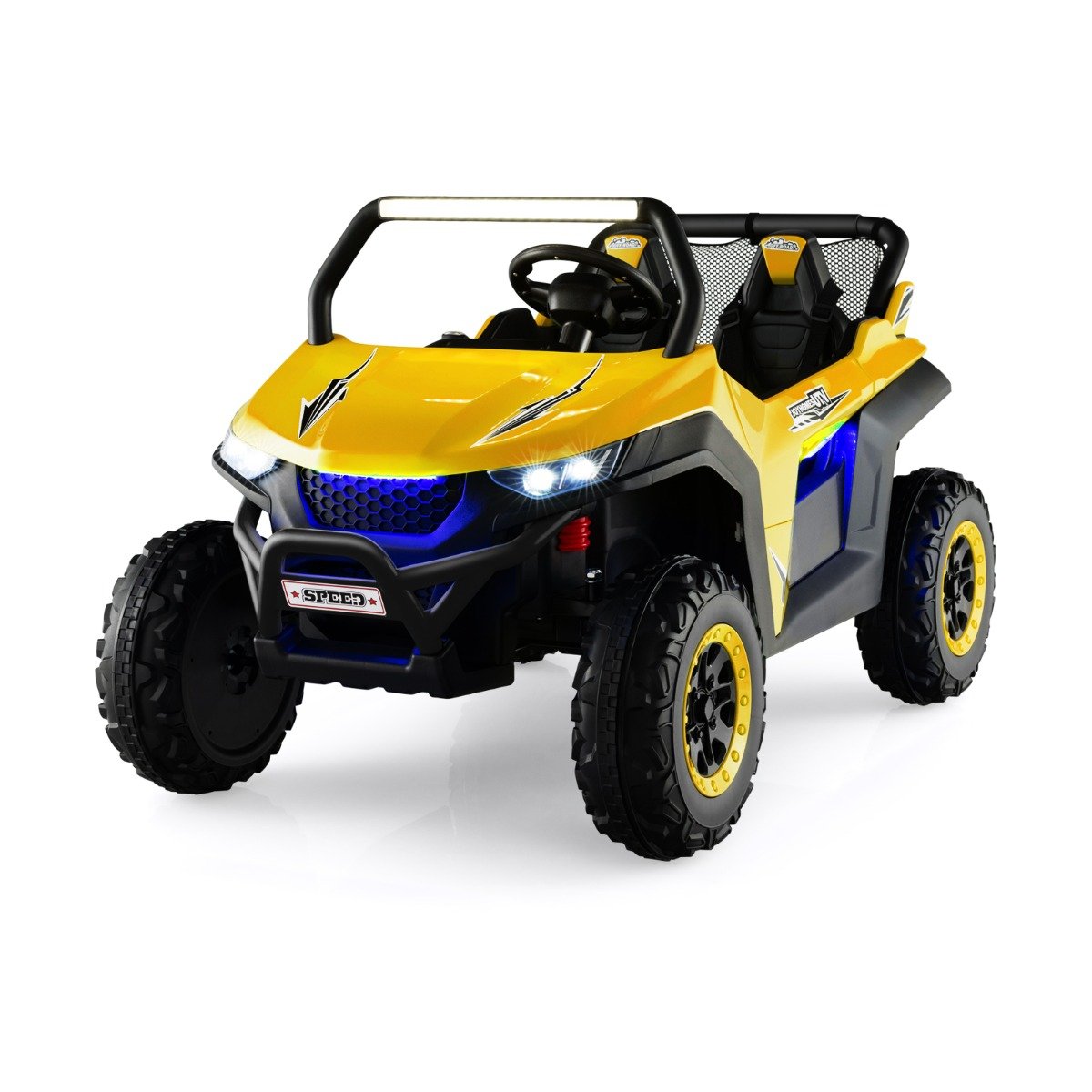 12V Electric Truck Car with Remote Controland Battery Powered UTV-Black