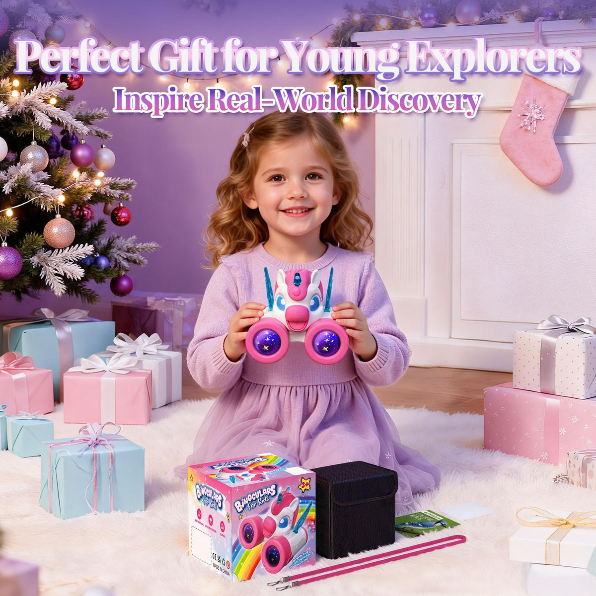 Tqeieu Unicorn Binoculars for Girls 3-12 – Magical Bird-Watching Toy