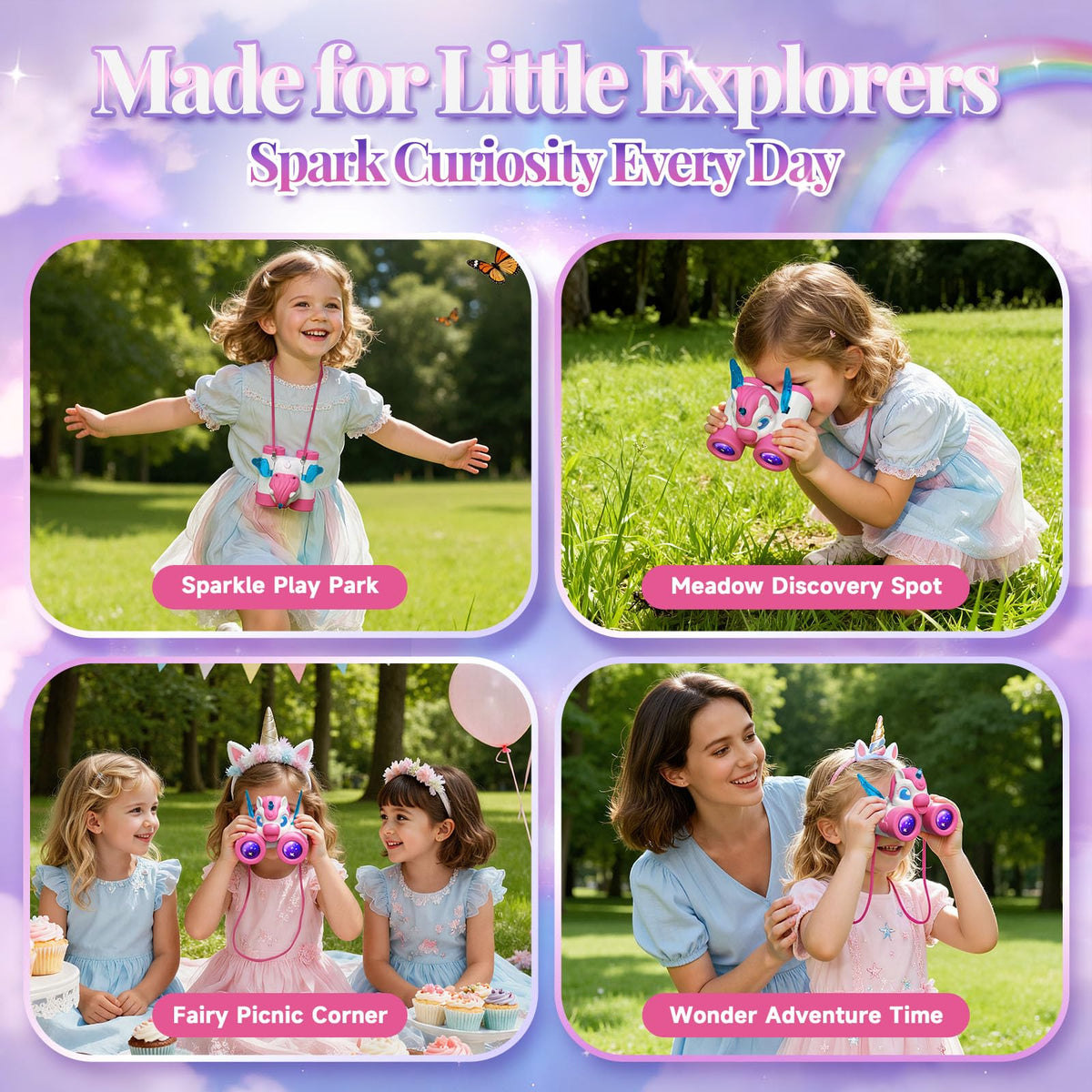 Tqeieu Unicorn Binoculars for Girls 3-12 – Magical Bird-Watching Toy