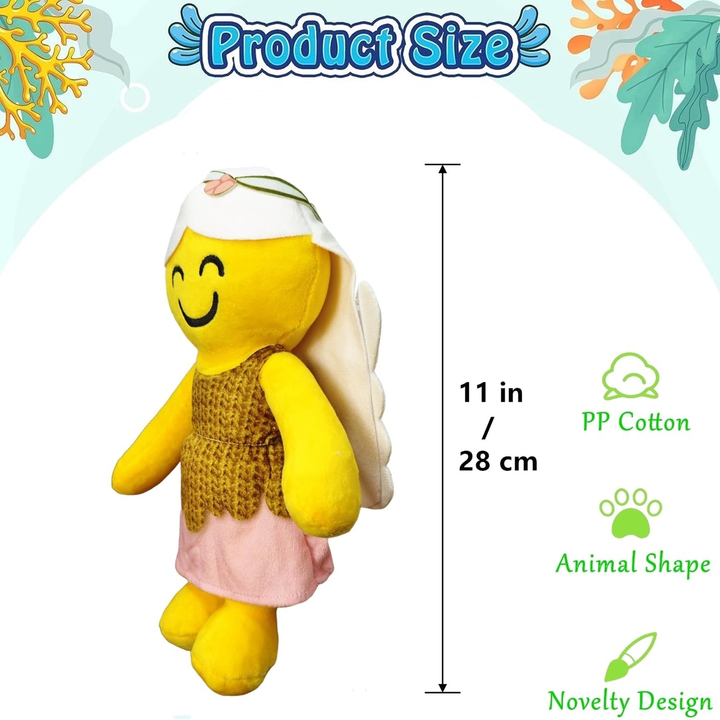 TQJOUJOU 99-Nights in The Forest Plush – 15in Deer Monster Plushie for Game Fans (LightYellow)
