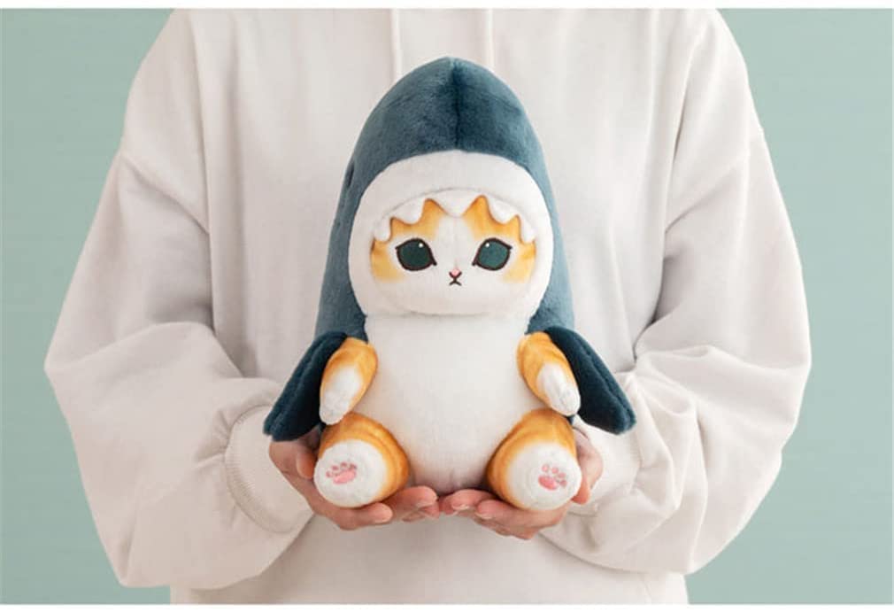 TQJOUJOU 8'' Cute Shark Cat Plush Toy — Kawaii Catshark Pillow