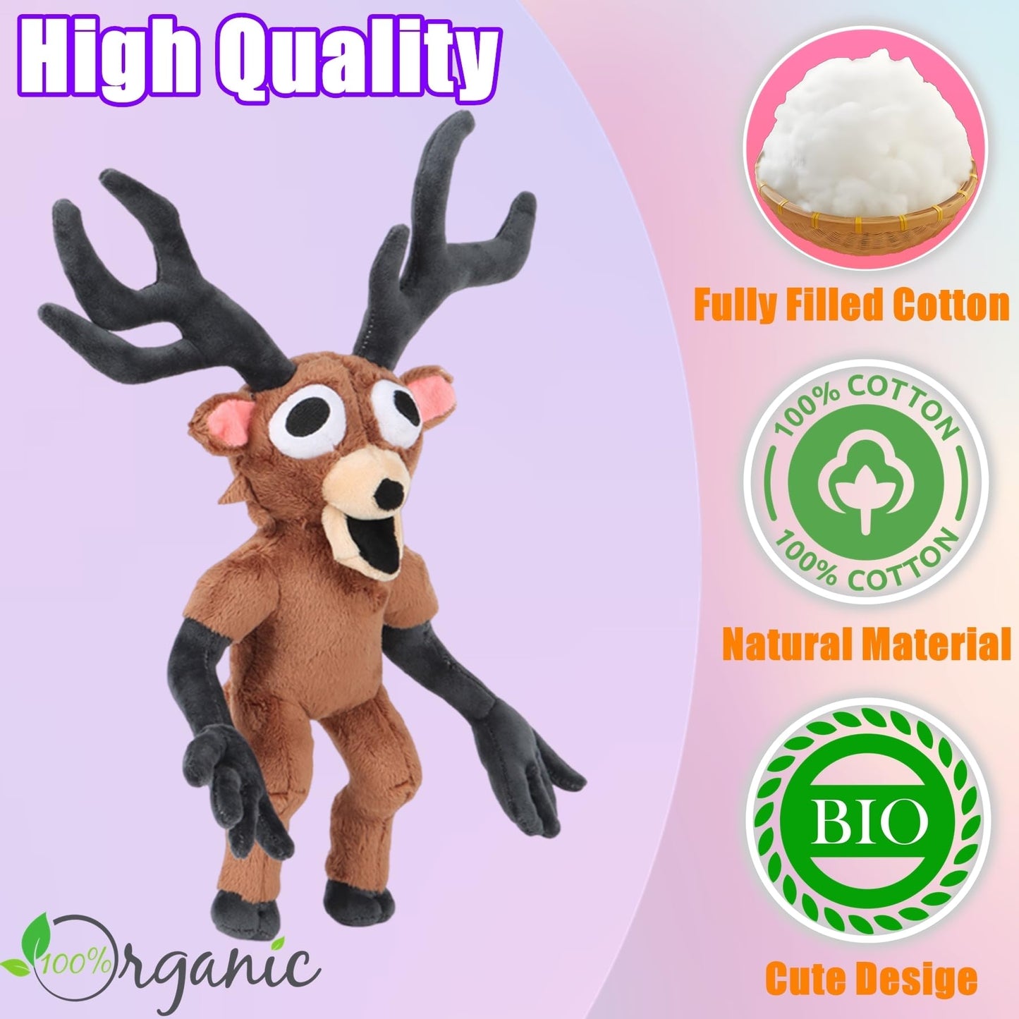 TQJOUJOU 99-Nights in The Forest Plush — 15in Deer Monster Collectible Plushie
