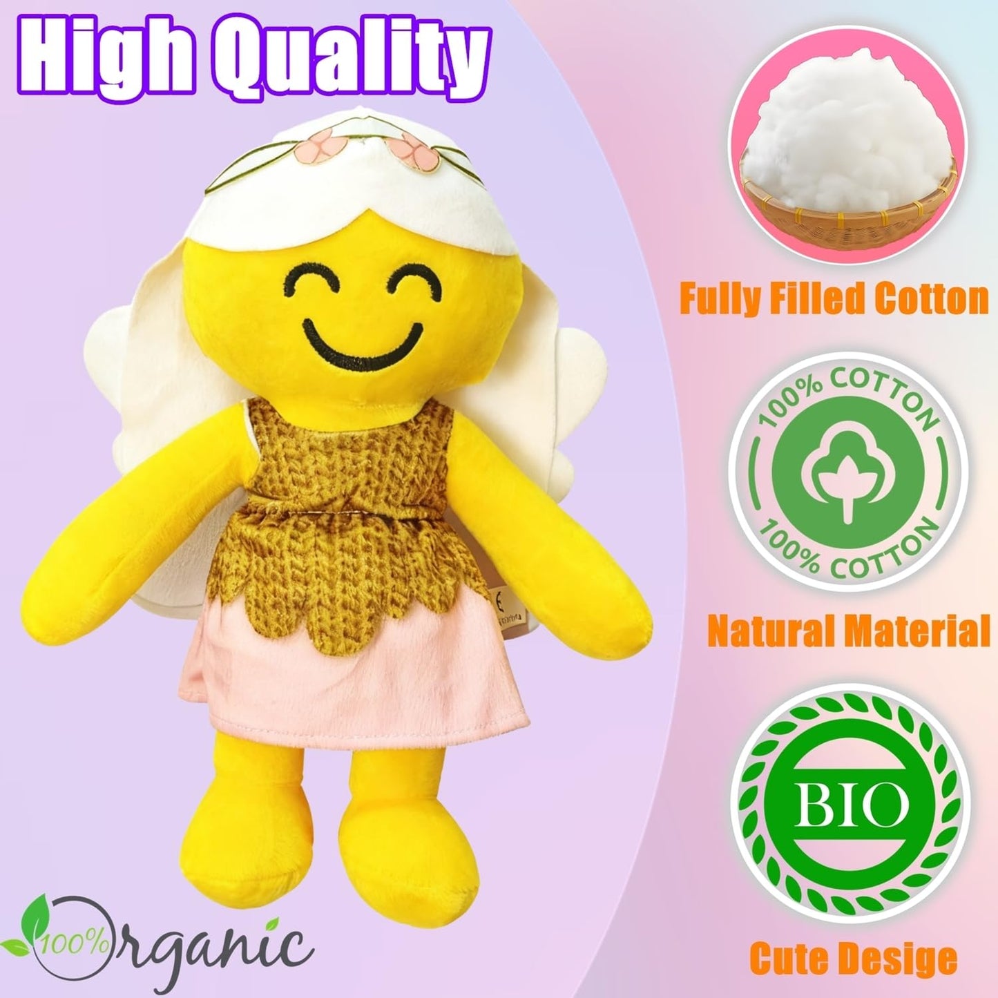 TQJOUJOU 99-Nights in The Forest Plush – 15in Deer Monster Plushie for Game Fans (LightYellow)