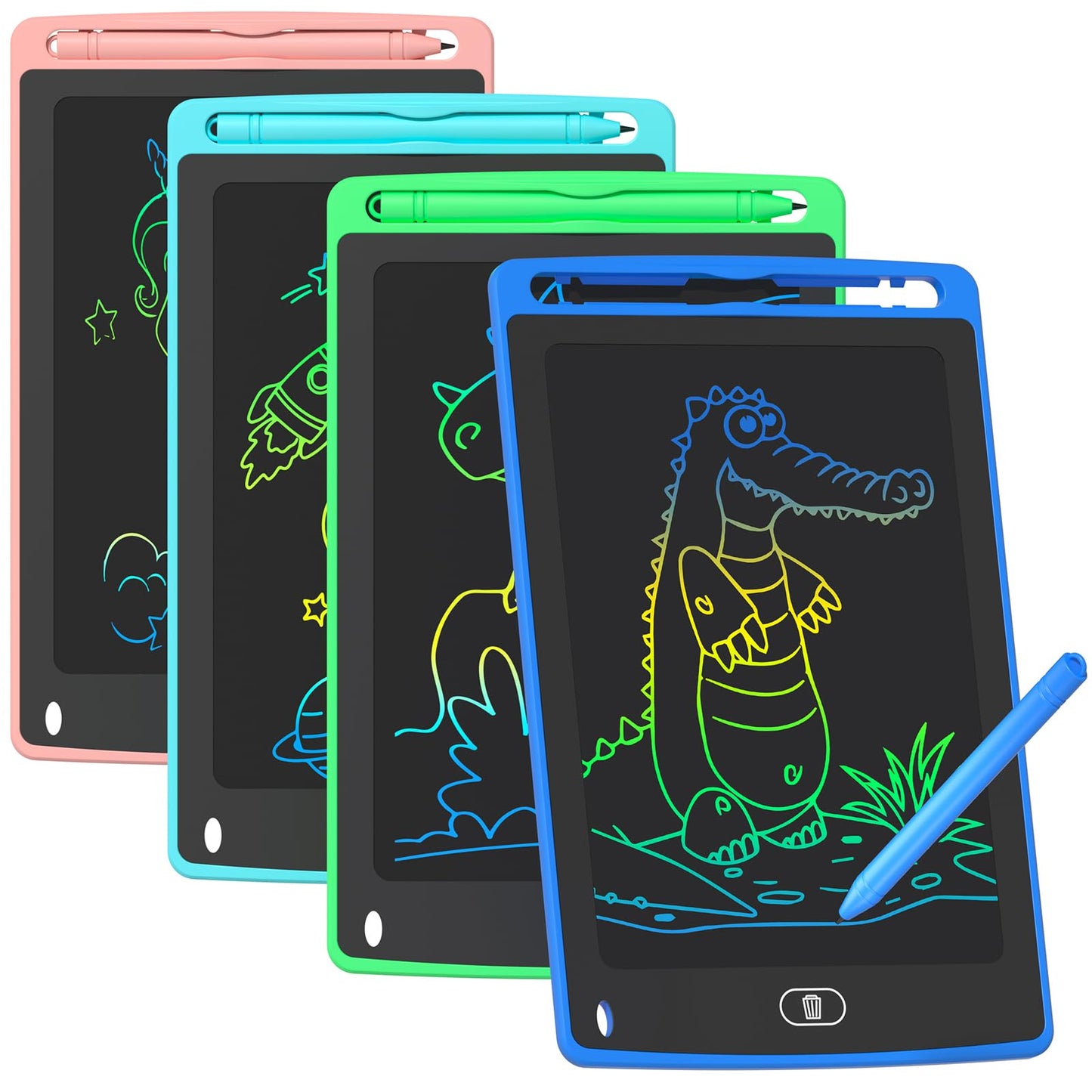 TQU 4 Pack LCD Writing Tablet for Kids – 8.5-Inch Colorful Doodle Boards (4-Pack)