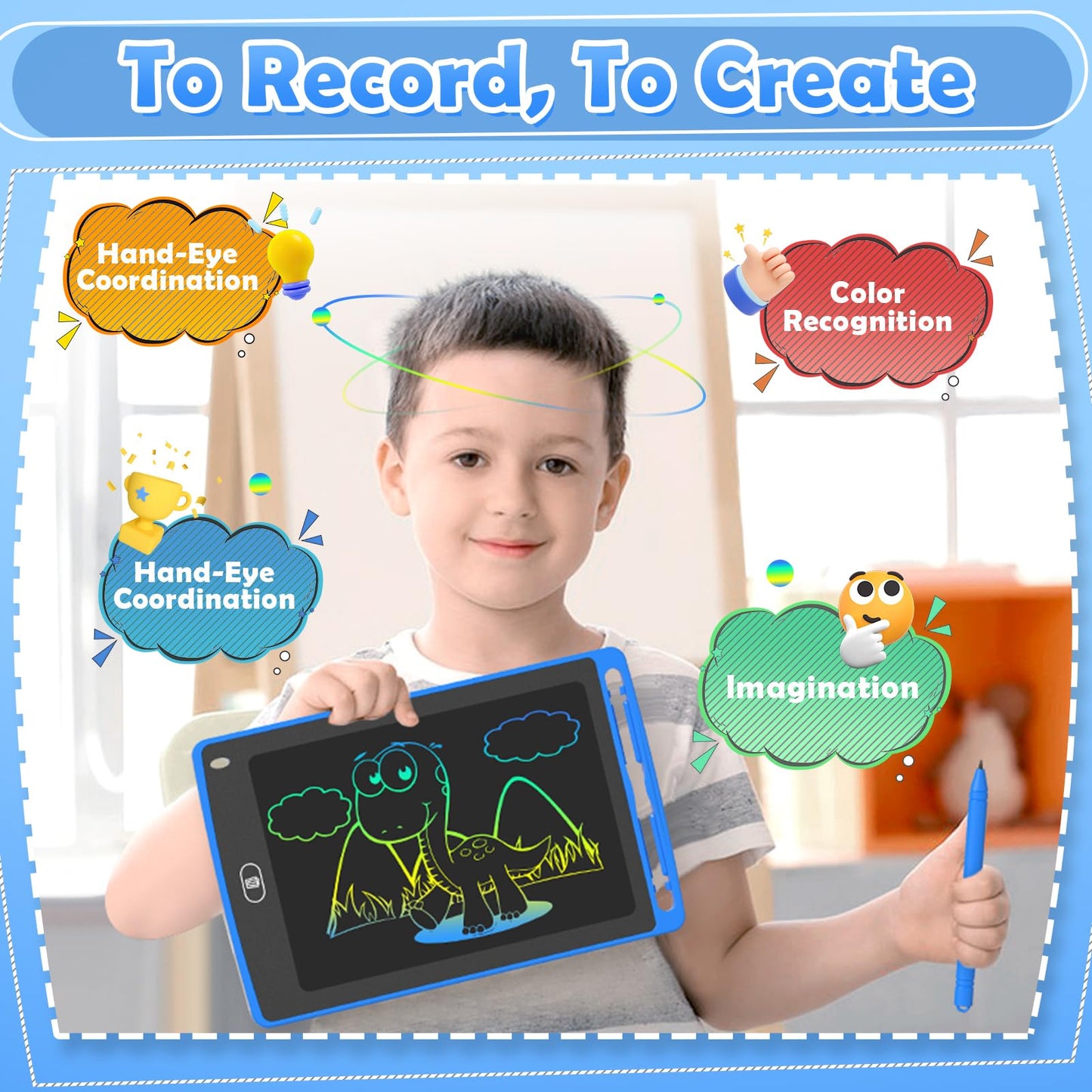 TQU 8 Pack LCD Writing Tablet for Kids – 8.5 Inch Colorful Doodle Board for Ages 3 4 5 6 7 8