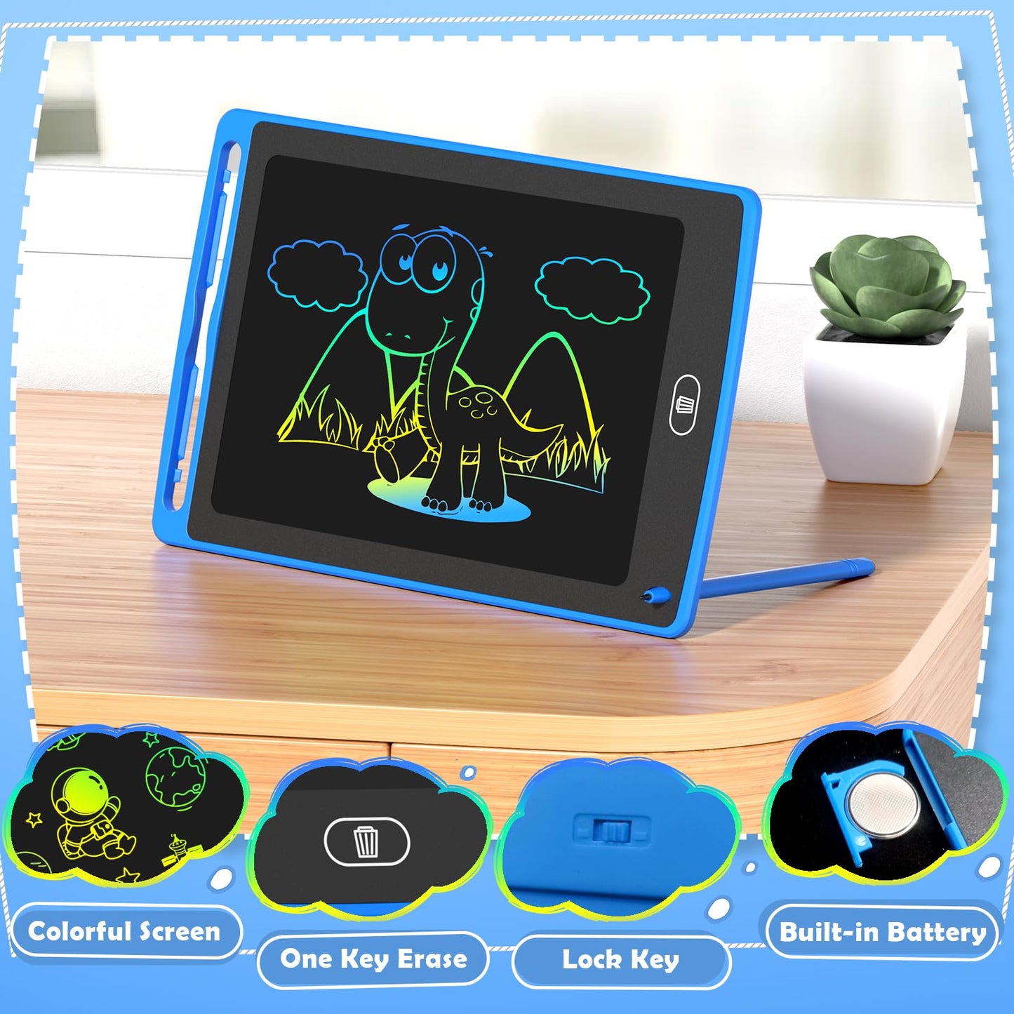 TQU 8 Pack LCD Writing Tablet for Kids – 8.5 Inch Colorful Doodle Board for Ages 3 4 5 6 7 8