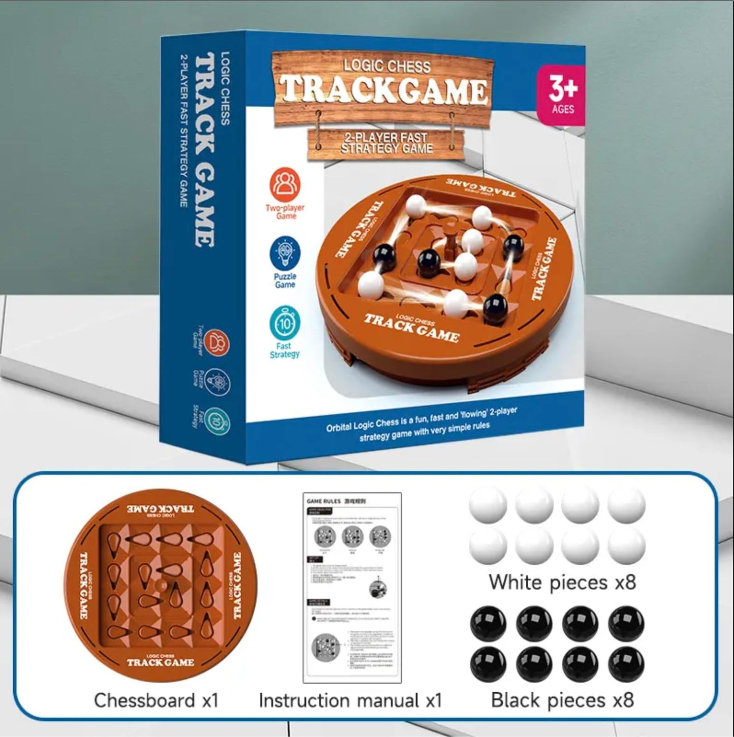 Track Logic Chess Game: Dynamic 2-Player Board for Family Fun and Brain Teasers