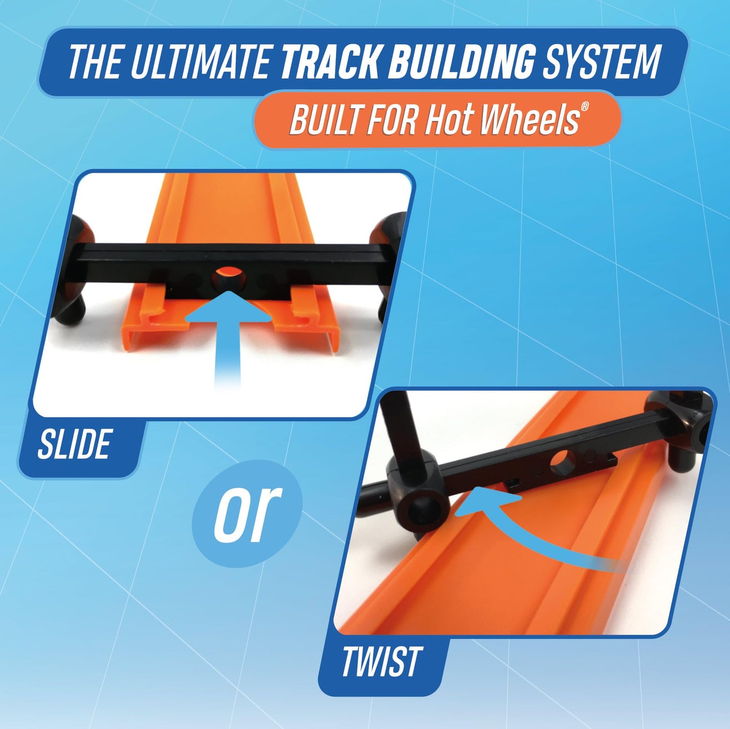 TrackJack: Ultimate Track Building System for Hot Wheels, Model Trains & Marble Runs