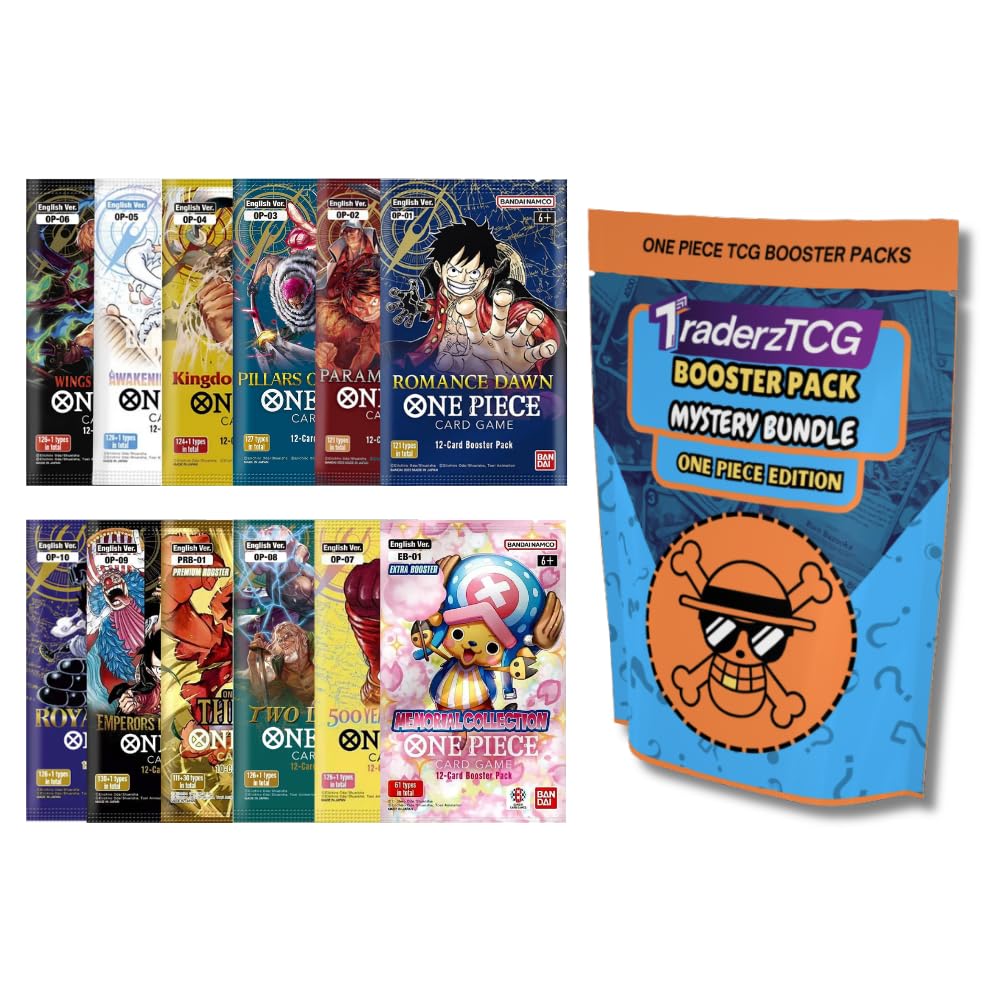 TraderzTCG One Piece TCG English Booster Pack Bundle – 4 Packs