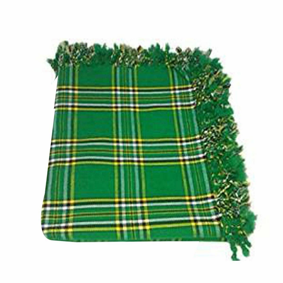 Traditional Scottish Highland Acrylic Wool Tartan Fly Plaids with Thistle Brooch
