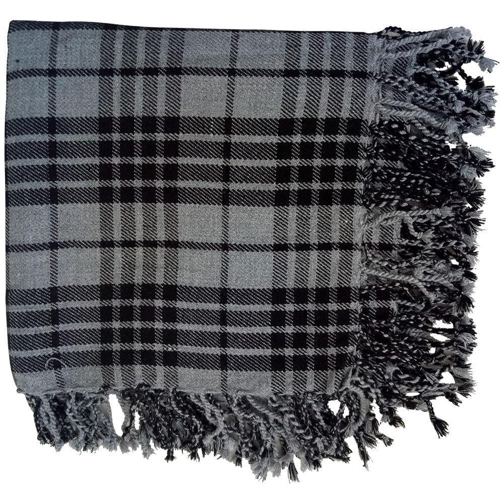 Traditional Scottish Highland Acrylic Wool Tartan Fly Plaids with Thistle Brooch
