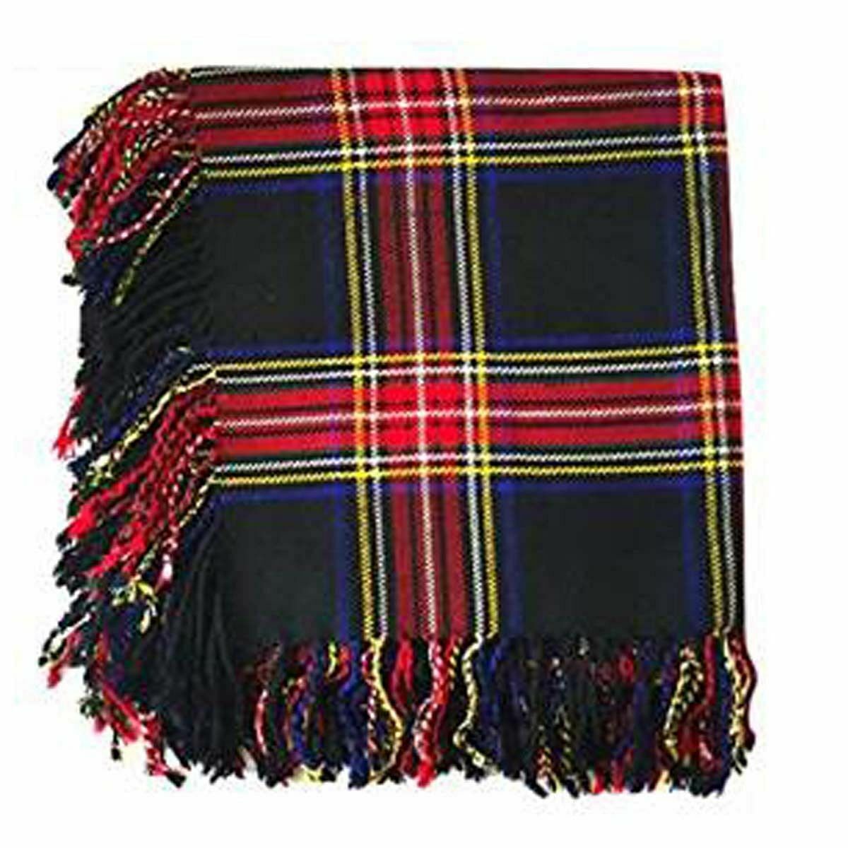 Traditional Scottish Highland Premium Acrylic Wool Tartans Fly Plaids 48" X 48"