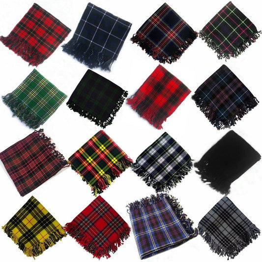 Traditional Scottish Highland Premium Acrylic Wool Tartans Fly Plaids 48" X 48"