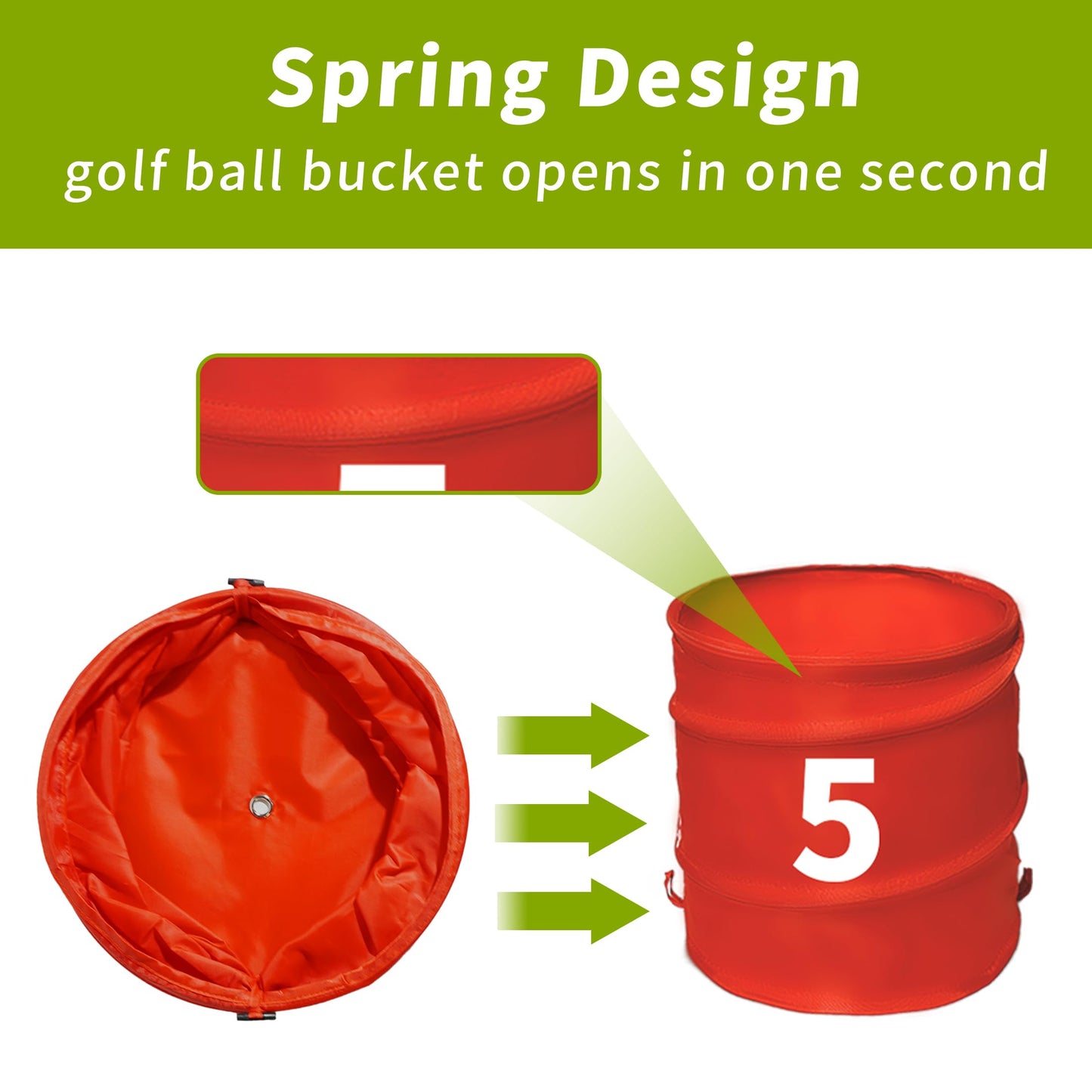 TrailMlix Golf Bucket Yard Game – 6-Hole Course with 2 Clubs, Balls & Flag