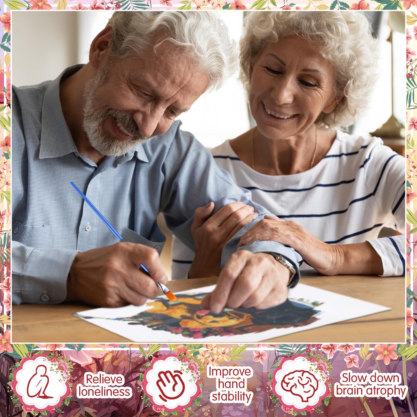 Trandraft 24 Pcs Dementia Water Doodle Coloring Set for Seniors – Reusable Painting Kit