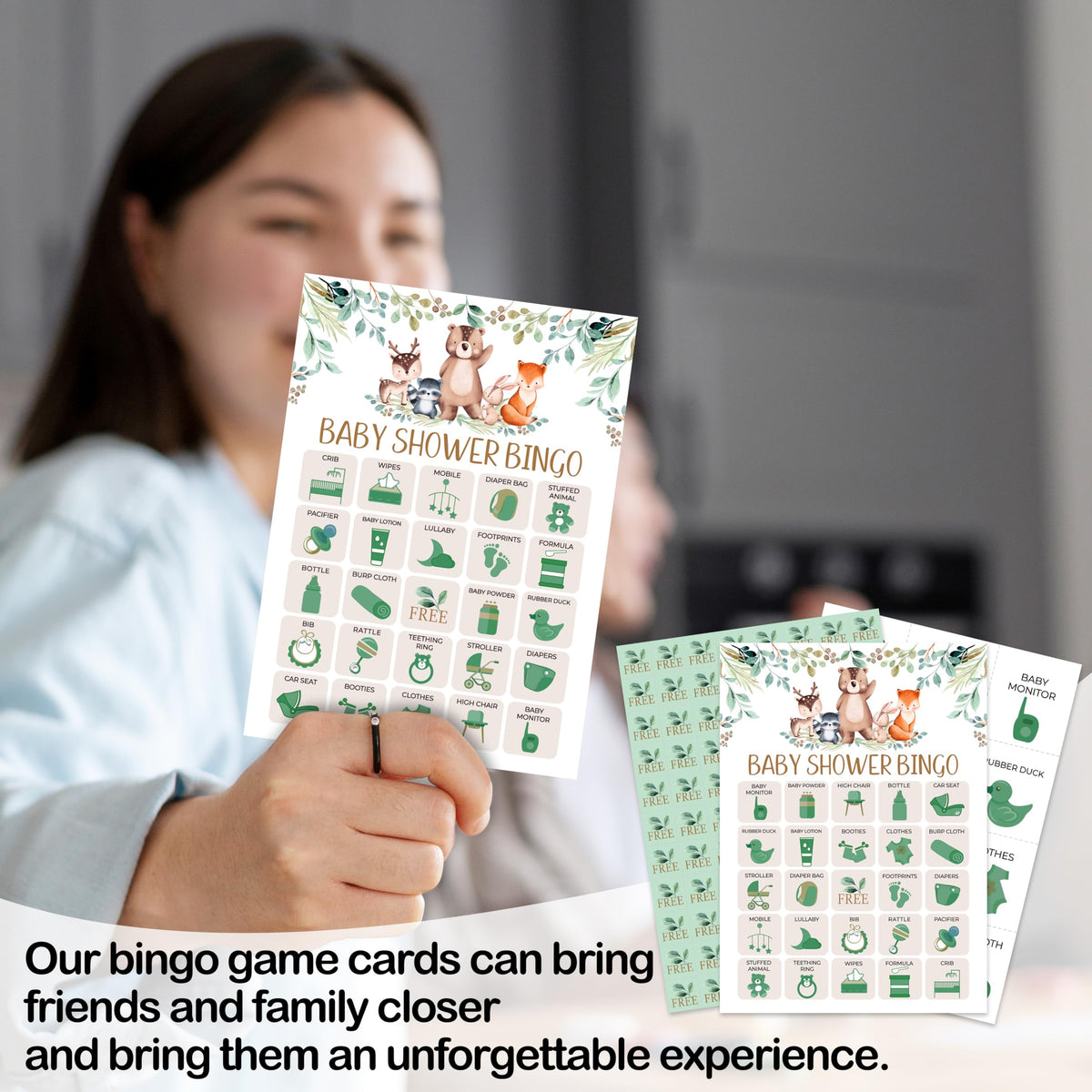 tranfvging Baby Shower Bingo Game for Adults — Large Group Cards
