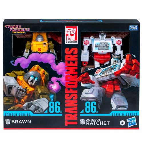 Transformers Studio Series Deluxe 86-27 Brawn & 86-28 Ratchet 2-Pack – Movie-Inspired Figures