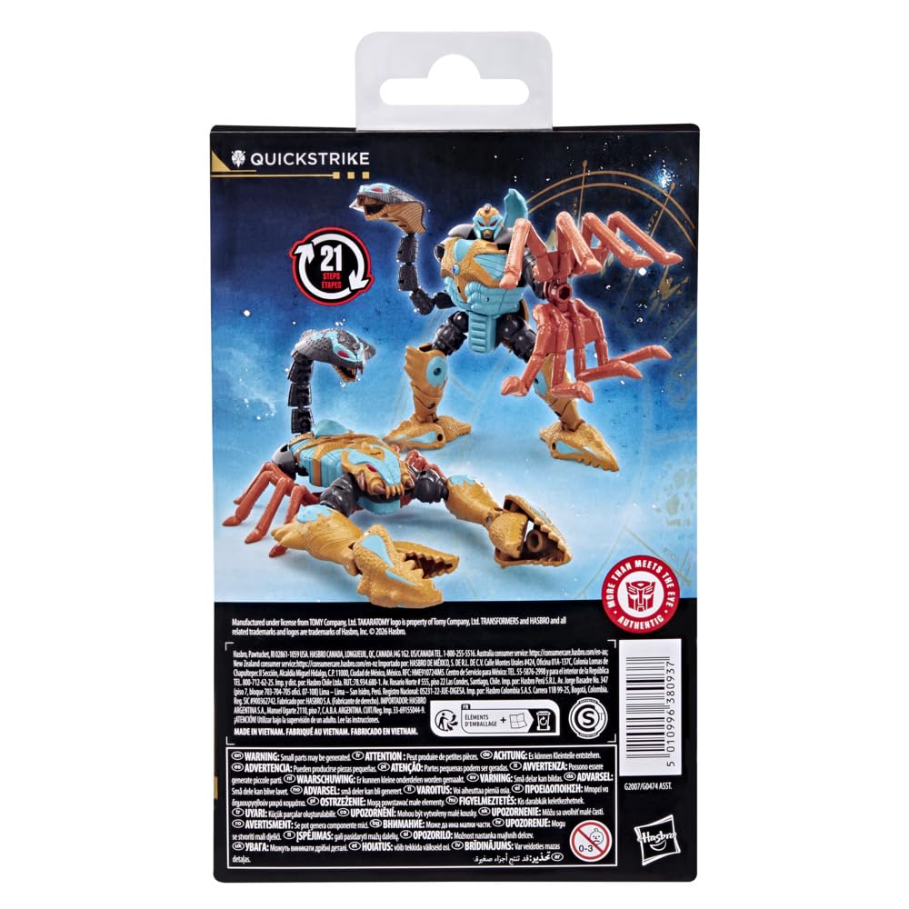 Transformers Age of the Primes Quickstrike Deluxe 5.5-Inch Figure | Robot Toys, Ages 8+