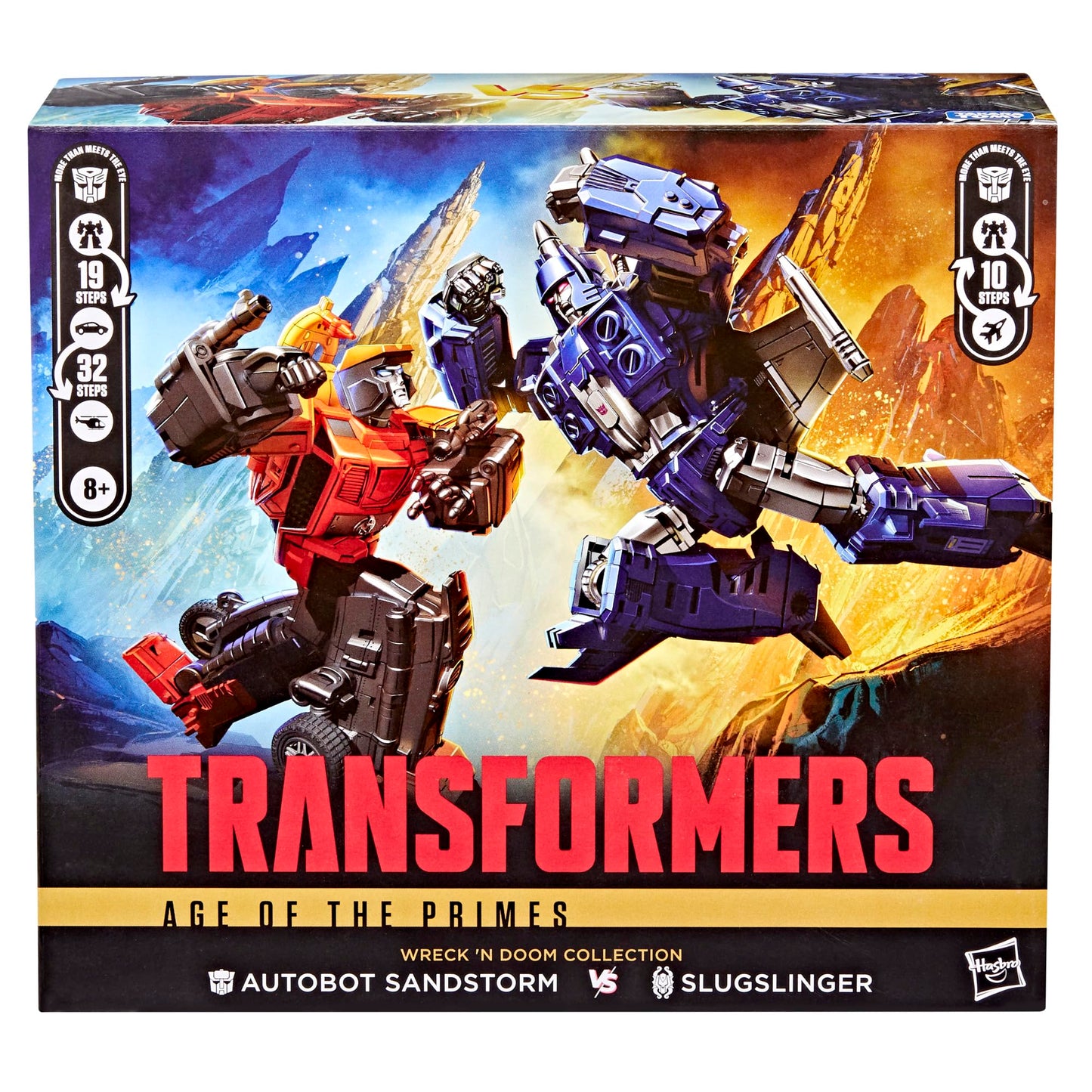 Transformers Age of the Primes Wreck 'n Doom Collection 2-Pack – Sandstorm & Slugslinger (7.5-inch & 5.5-inch) – Amazon Exclusive