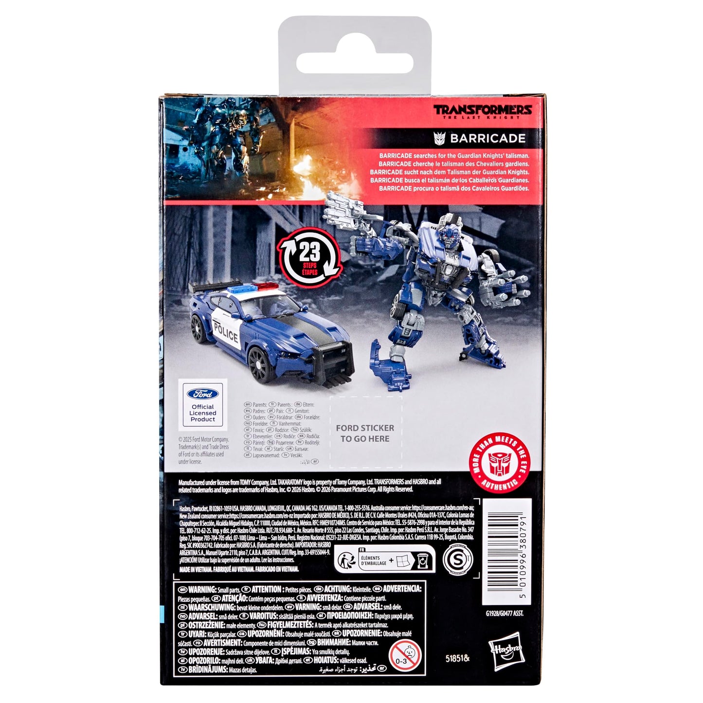 Transformers Studio Series Barricade Deluxe – 4.5-Inch Converting Action Figure | The Last Knight