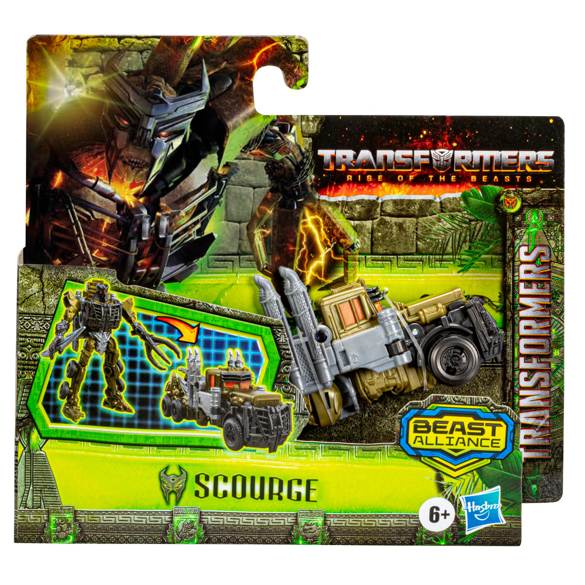 Transformers Rise of the Beasts Scourge Battle Changer – 4.5-Inch Beast Alliance Figure (Ages 6+)
