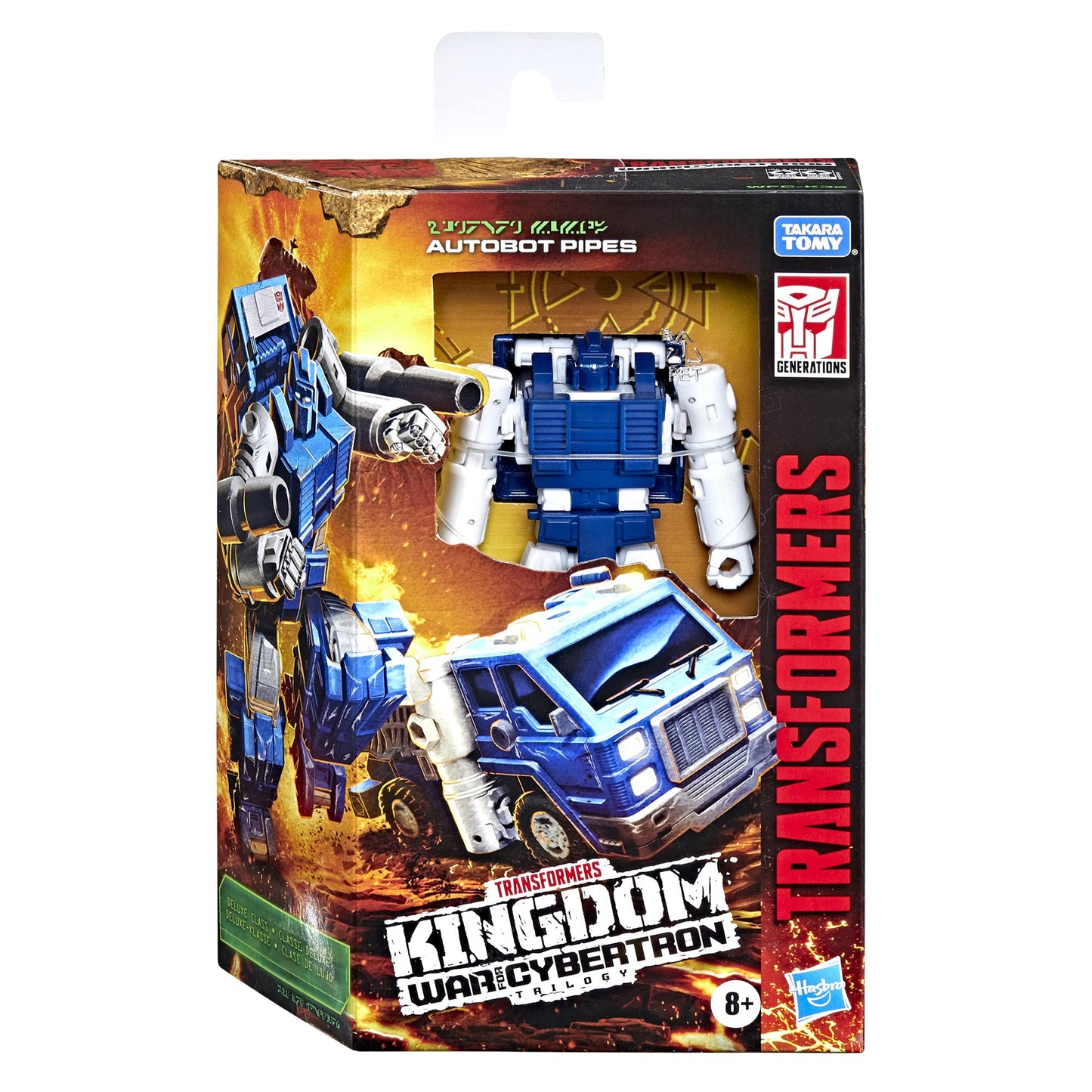 Transformers Generations War for Cybertron Kingdom Deluxe WFC-K32 Autobot Pipes Action Figure – 5.5-Inch