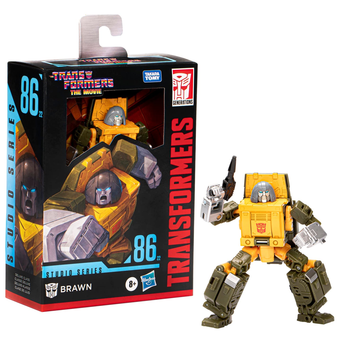 Transformers Studio Series Deluxe 86-22 Brawn Action Figure | 4.5-Inch Collectible for Ages 8+