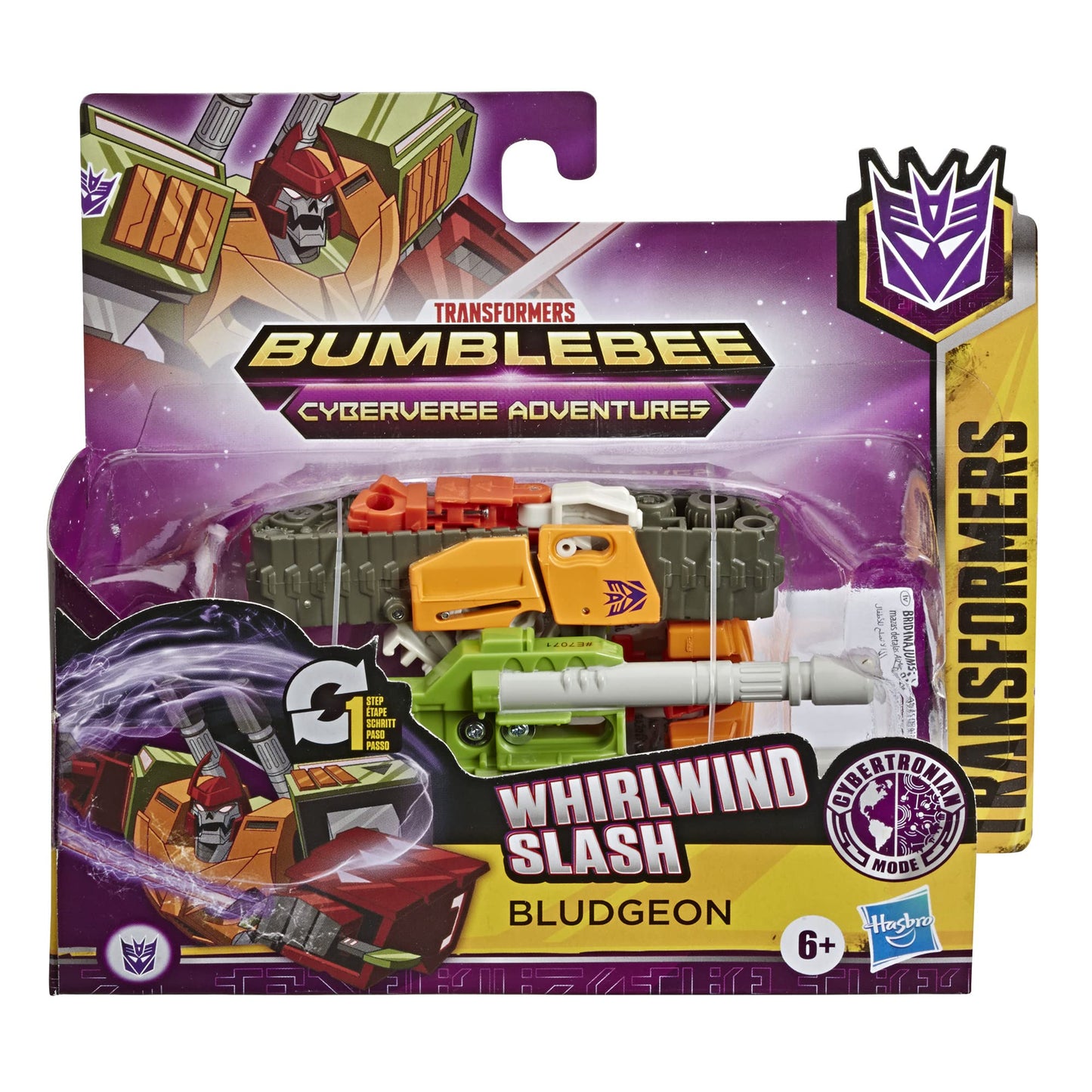 Transformers Bumblebee Cyberverse Adventures: 1-Step Bludgeon Action Figure, Whirlwind Slash Move, 4.25-Inch