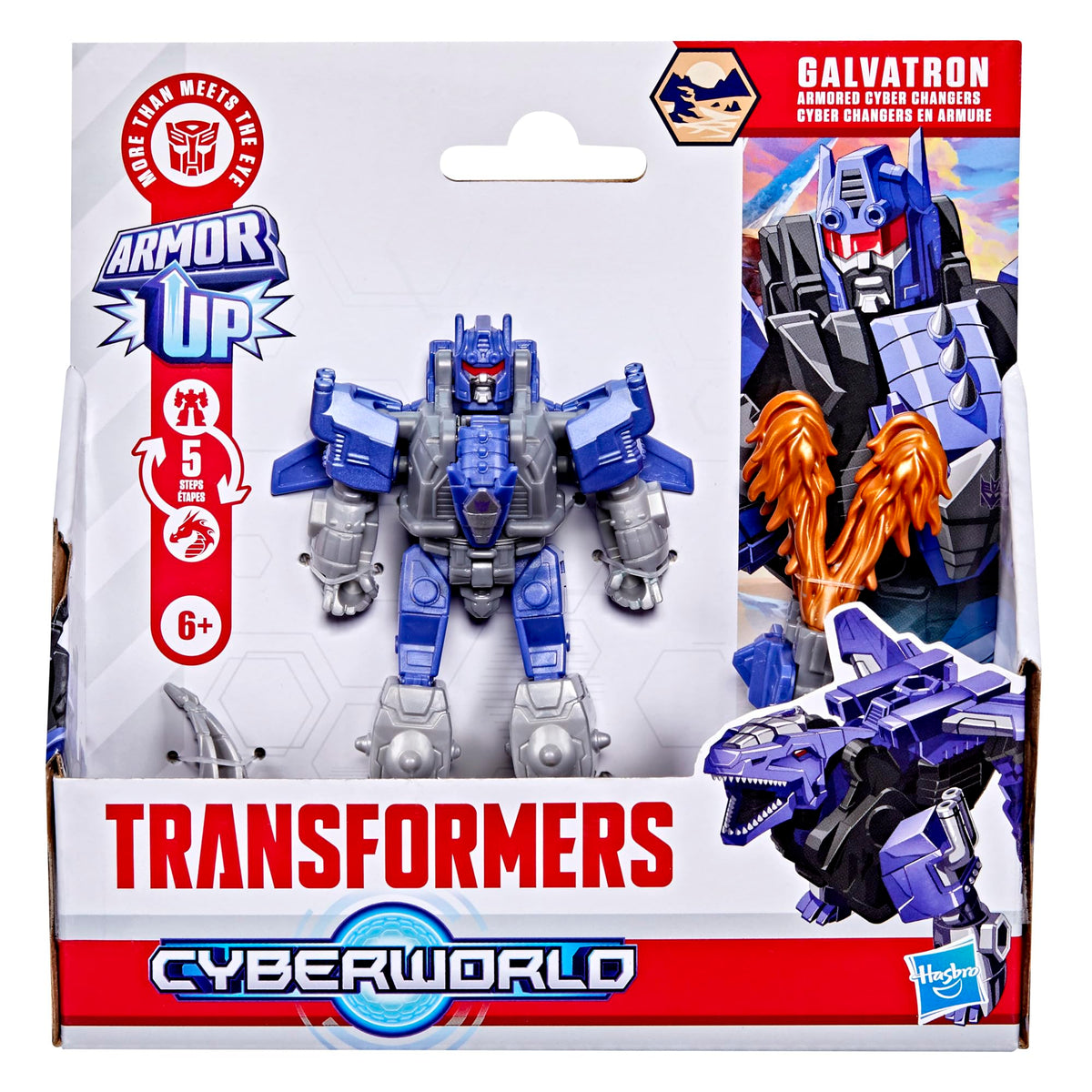 Transformers CYBERWORLD Galvatron Armored Cyber Changers 4-Inch Figure | 4-Step Robot to Dragon Transformation