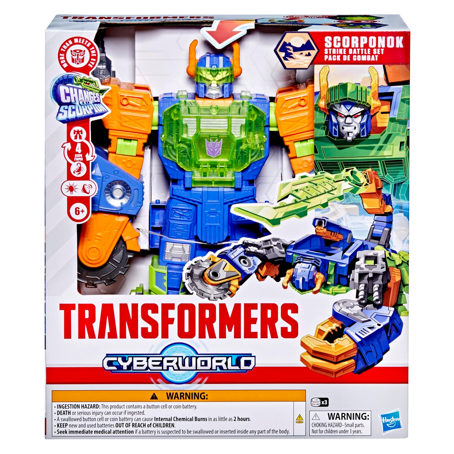 Transformers CYBERWORLD Scorponok Strike Battle Set – 2-in-1 Converting Figure with Lights & Sounds