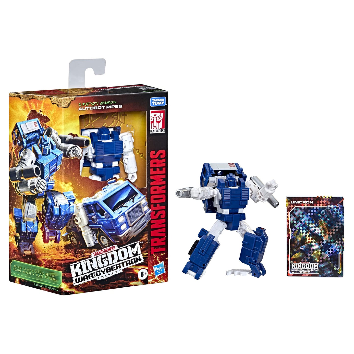 Transformers Generations War for Cybertron Kingdom Deluxe WFC-K32 Autobot Pipes Action Figure – 5.5-Inch