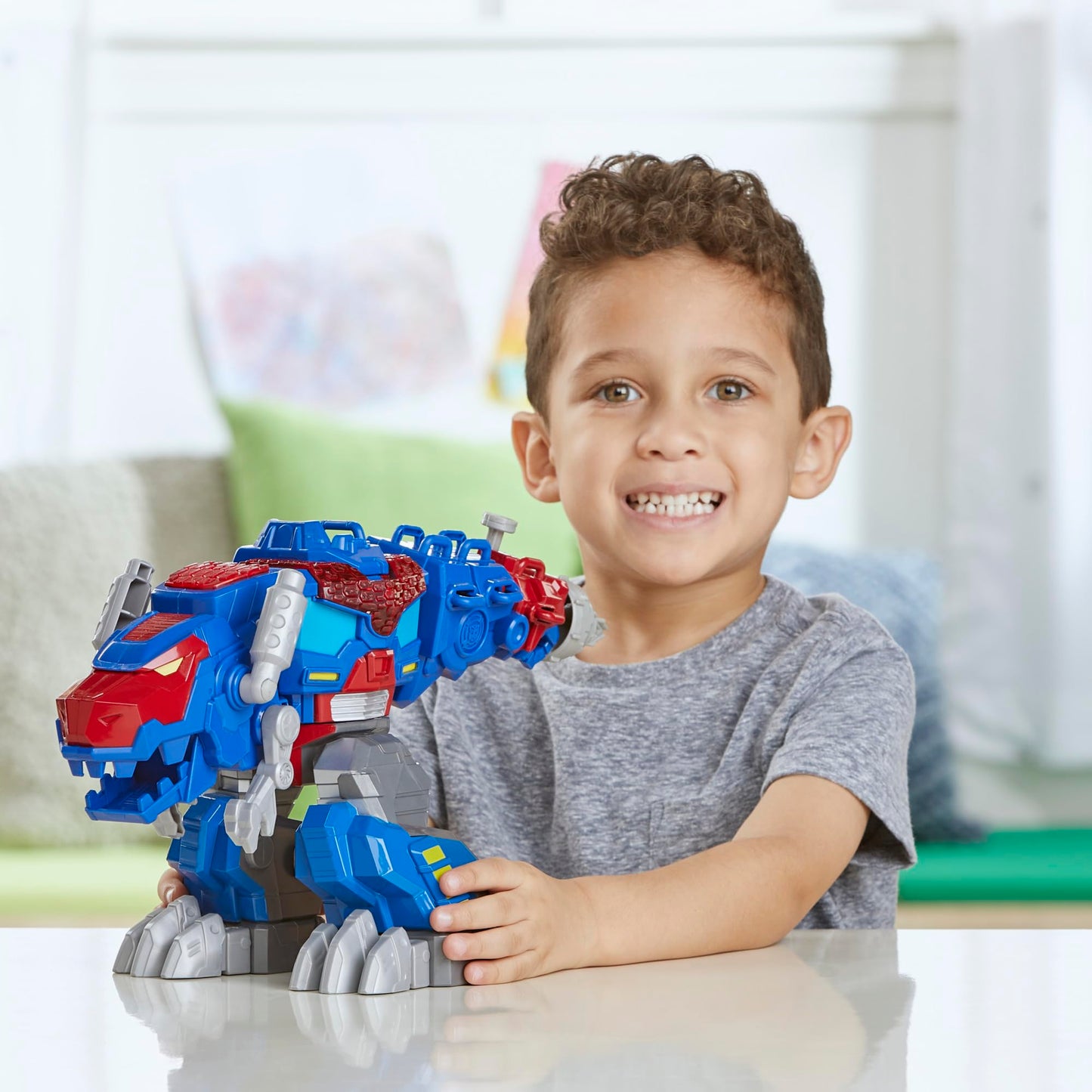 Transformers Dinobot Adventures: Optimus Prime T-Rex Converting Toy with Lights & Sounds