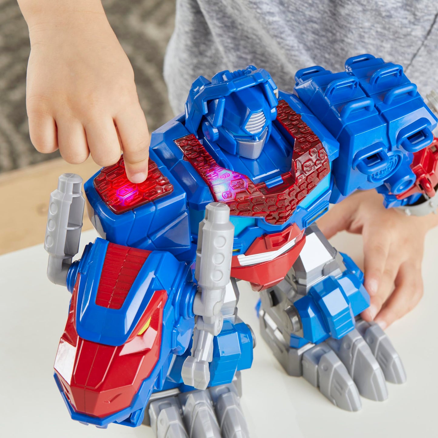 Transformers Dinobot Adventures: Optimus Prime T-Rex Converting Toy with Lights & Sounds