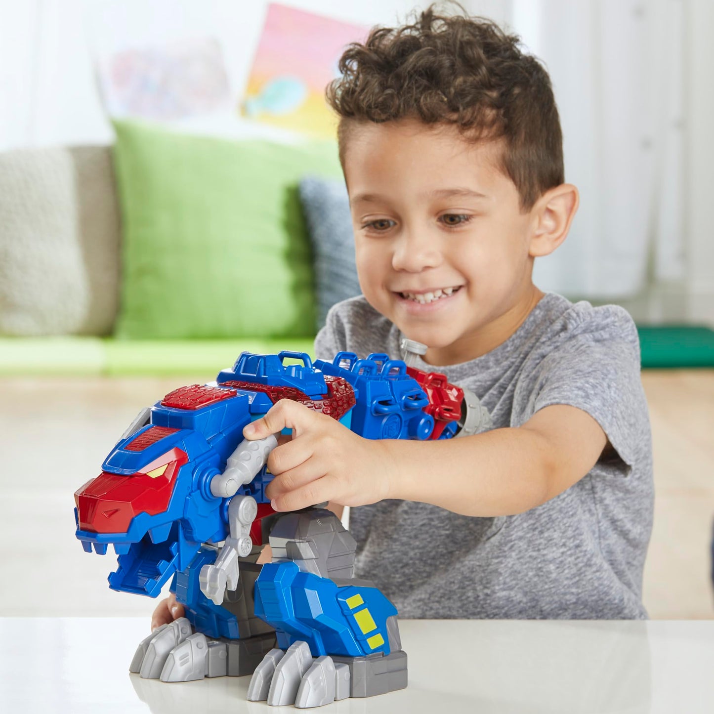 Transformers Dinobot Adventures: Optimus Prime T-Rex Converting Toy with Lights & Sounds