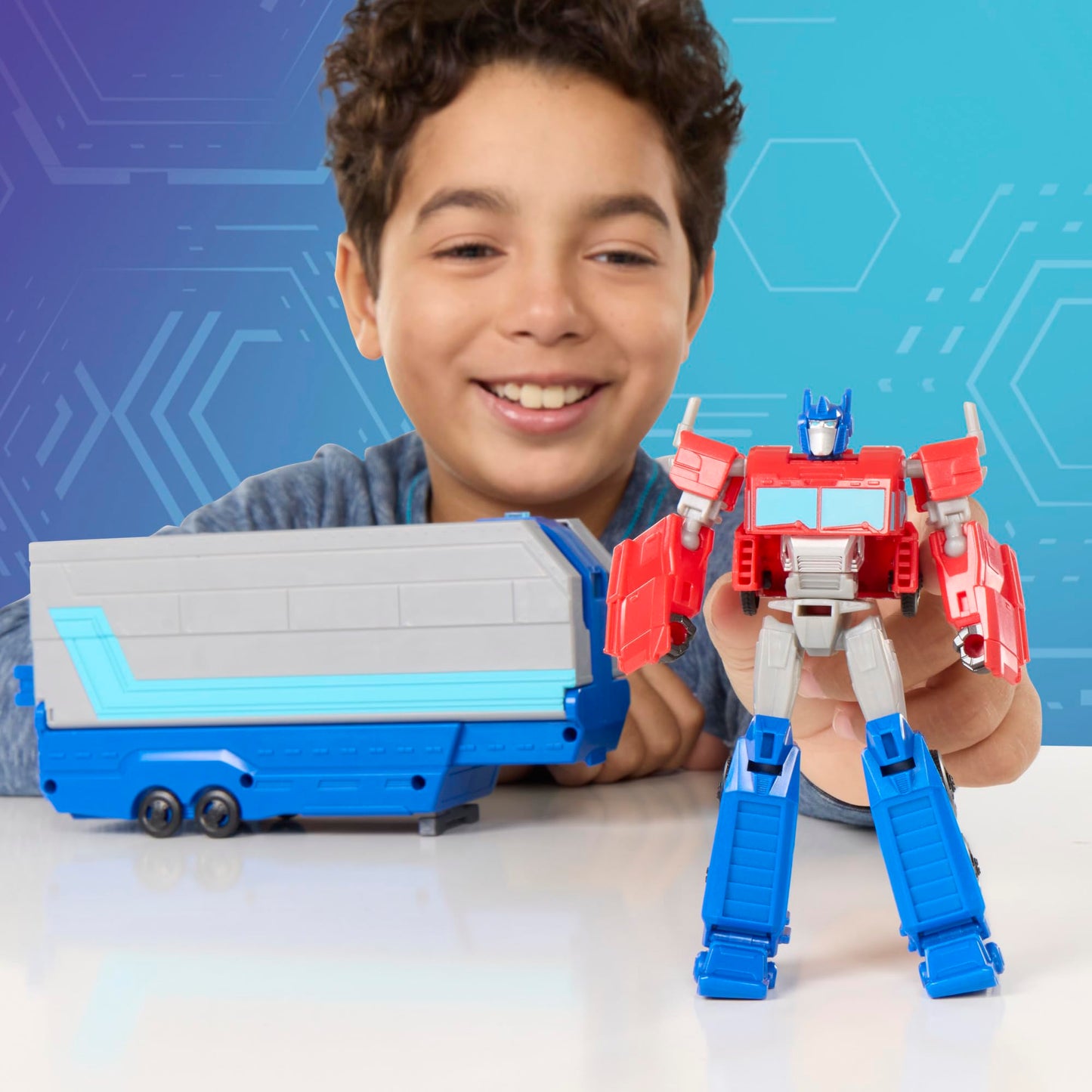 Transformers EarthSpark Optimus Prime Battle Trailer Playset – Lights & Sounds