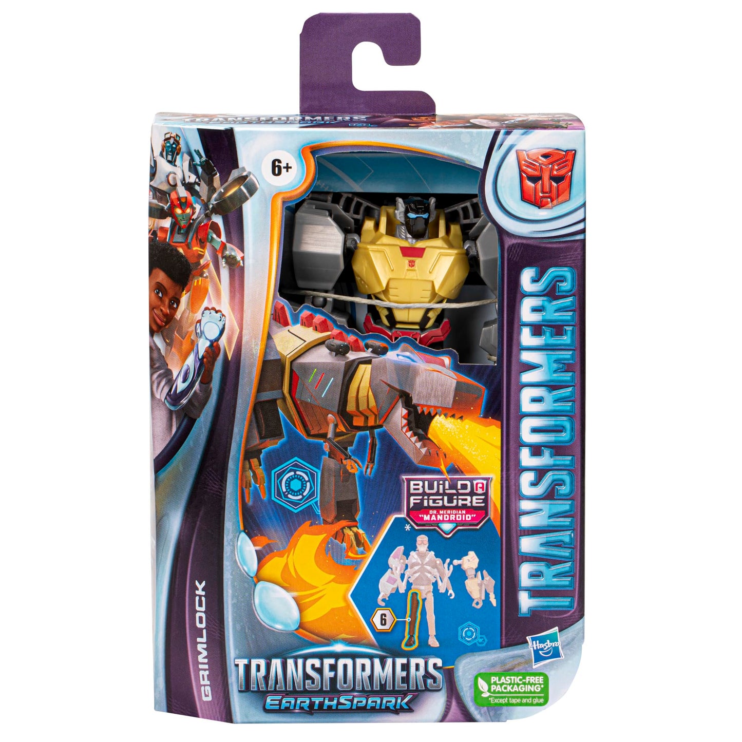 Transformers EarthSpark Grimlock Deluxe Class 5-Inch Figure | 21-Step Robot to Dino