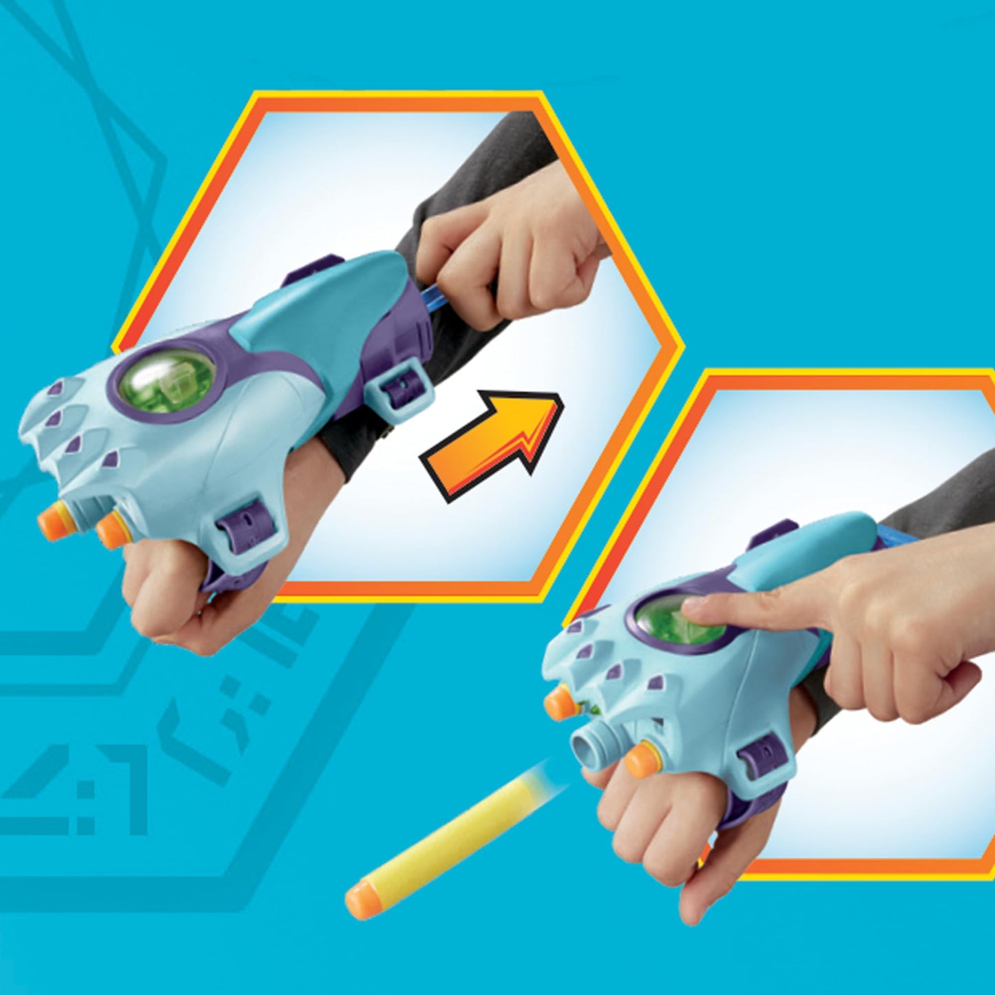 Transformers EarthSpark Cyber-Sleeve Battle Blaster with 3 Nerf Darts & Cyber-Sword | Interactive Toy for Kids 6+
