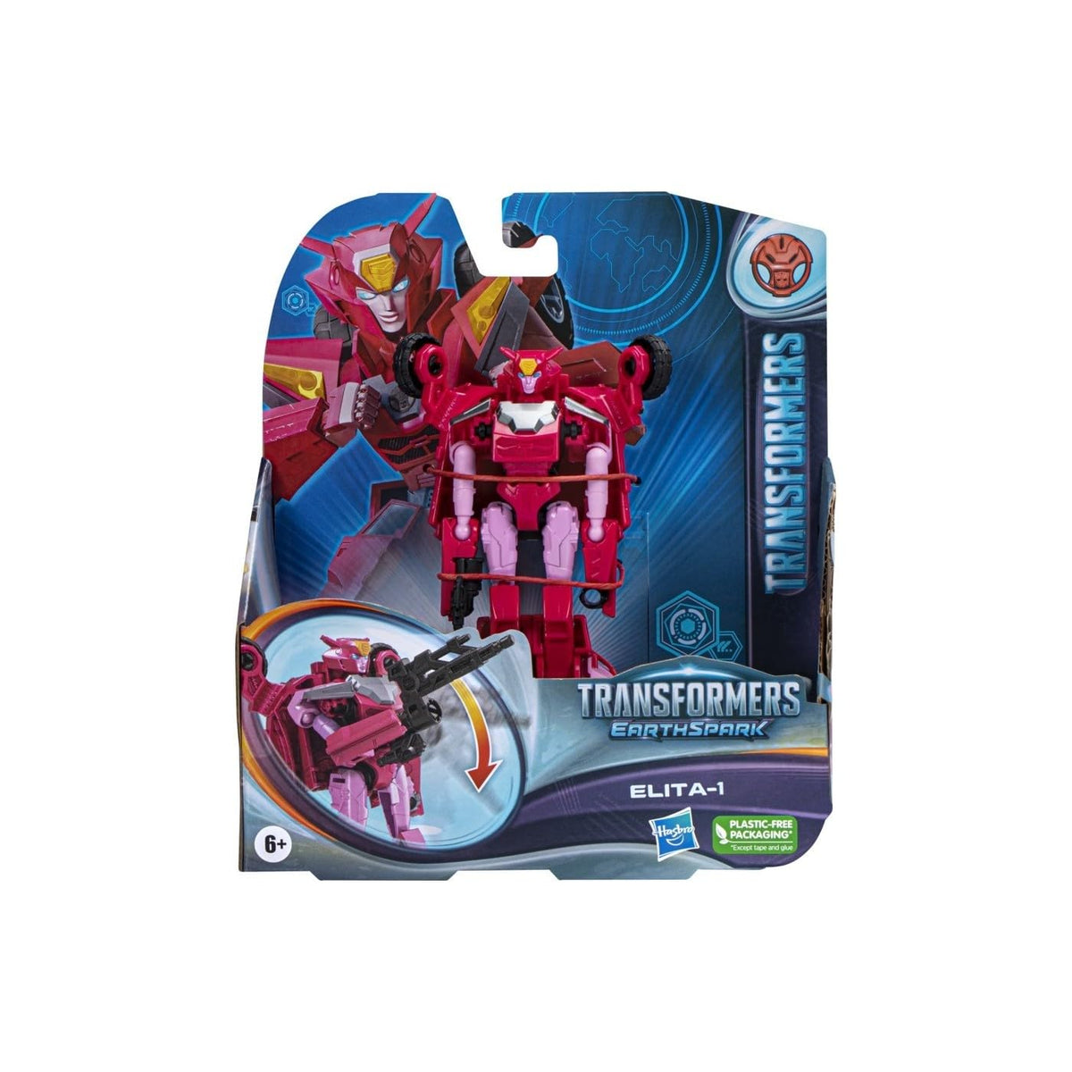 Transformers EarthSpark Warrior Class Elita-1 Action Figure – 5-Inch, 2-in-1 Transform, Ages 6+