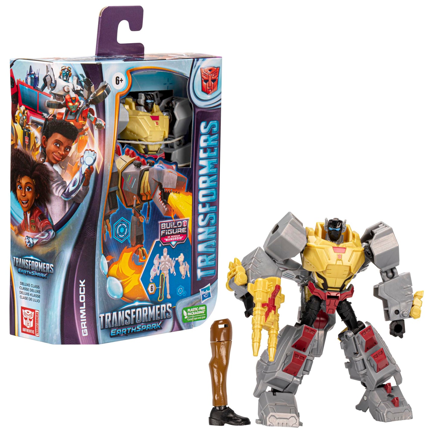 Transformers EarthSpark Grimlock Deluxe Class 5-Inch Figure | 21-Step Robot to Dino