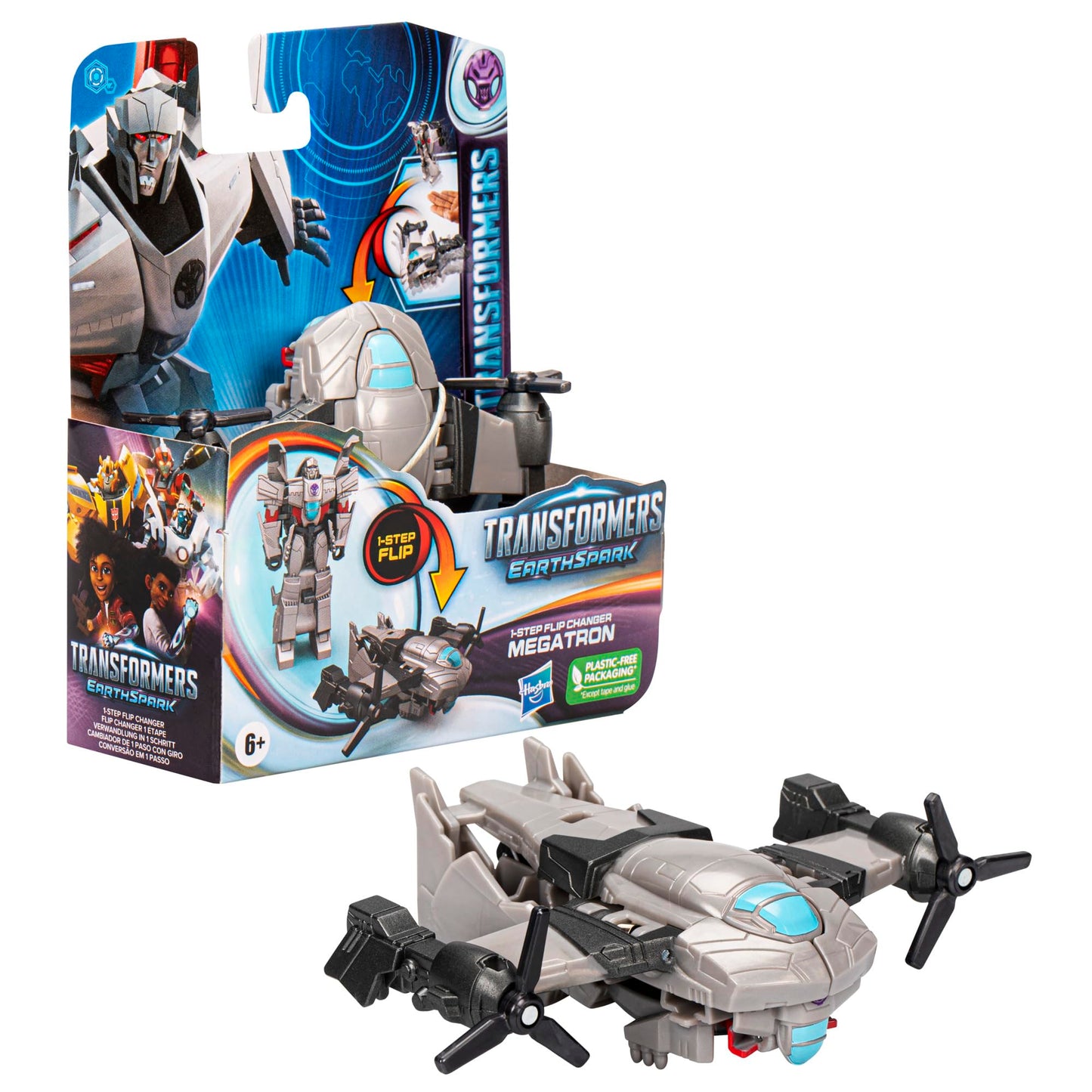 Transformers EarthSpark Megatron 1-Step Flip Changer – 4-Inch Figure (Ages 6+)
