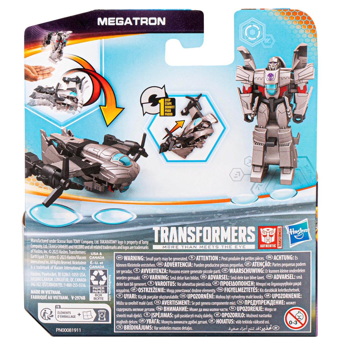 Transformers EarthSpark Megatron 1-Step Flip Changer – 4-Inch Figure (Ages 6+)