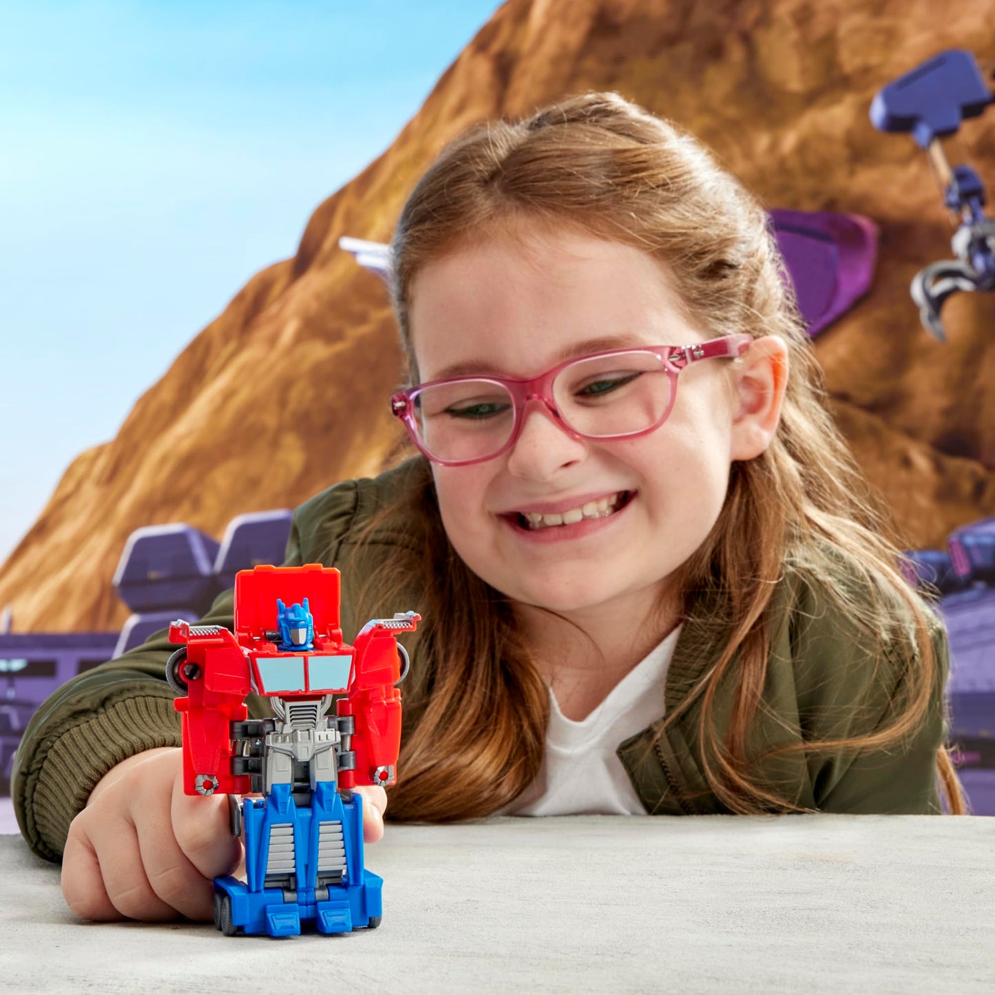 Transformers EarthSpark 1-Step Smash Changers Optimus Prime – 4-Inch Robot Figure