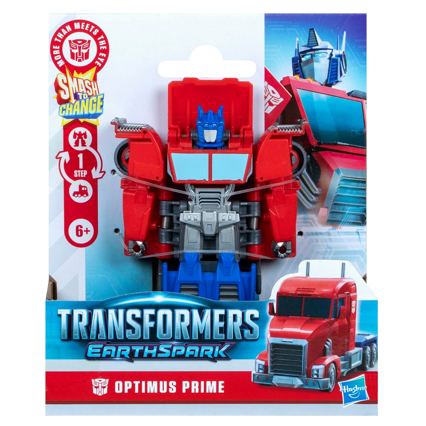 Transformers EarthSpark 1-Step Smash Changers Optimus Prime – 4-Inch Robot Figure