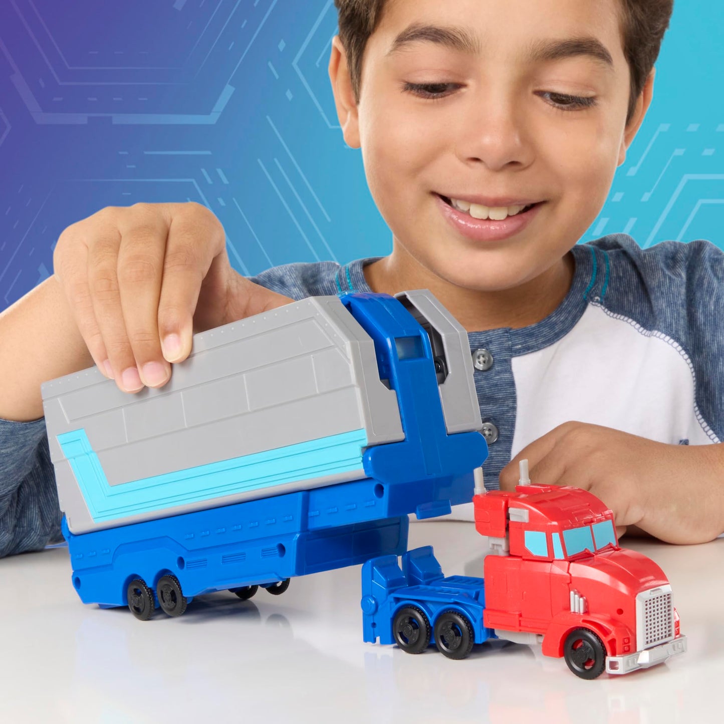 Transformers EarthSpark Optimus Prime Battle Trailer Playset – Lights & Sounds